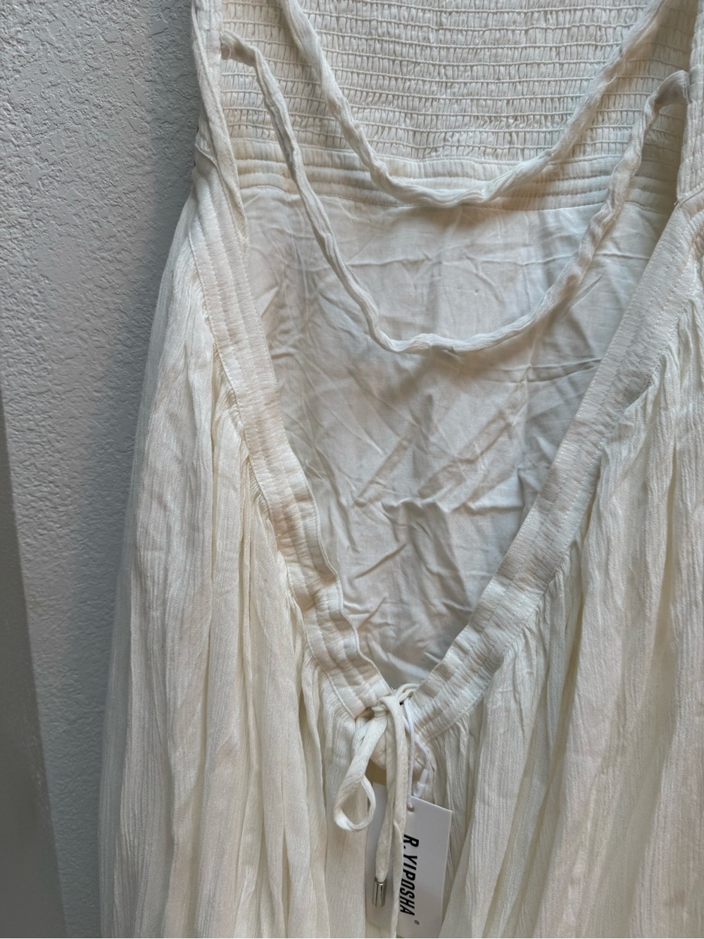 White Smocked Strapless Tiered Maxi Dress - Picture 13 of 13